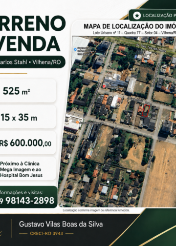 🏡 Terreno à venda em localização privilegiada de Vilhena/RO
